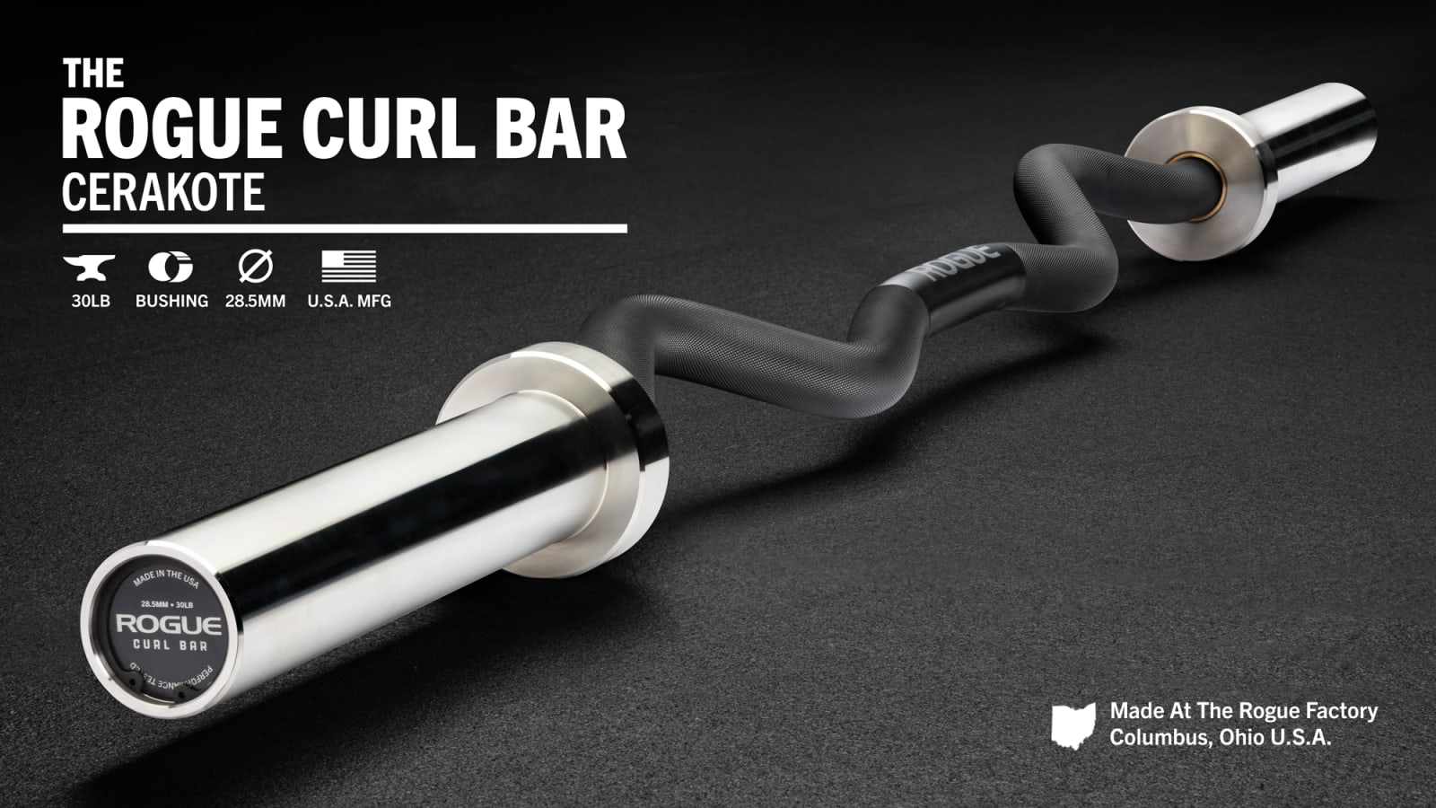 ウエイトトレーニング ROGUE CURL BAR - CERAKOTE Rogue Curl Bar - Cerakote | Rogue Fitness UK